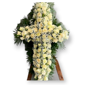 Σταυρός Κηδείας με τριαντάφυλλα