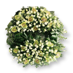 Στεφάνι Κηδείας σε σχήμα ρόδας