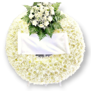 Στεφάνι Κηδείας Ρόδα με μία σύνθεση