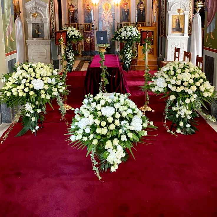 Church Flower Decoration for a Funeral