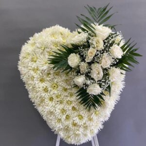 Funeral Heart with a Single Floral Arrangement