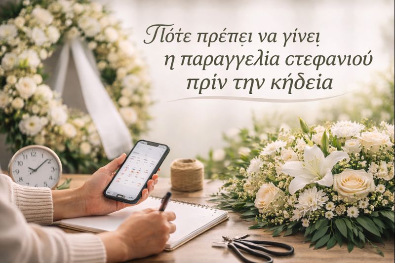 Πόσες ώρες πριν την κηδεία πρέπει να παραγγελθεί το στεφάνι